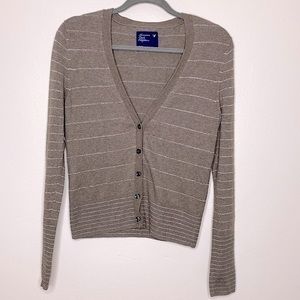 American Eagle Outfitters cardigan sweater cotton blend stripes size M